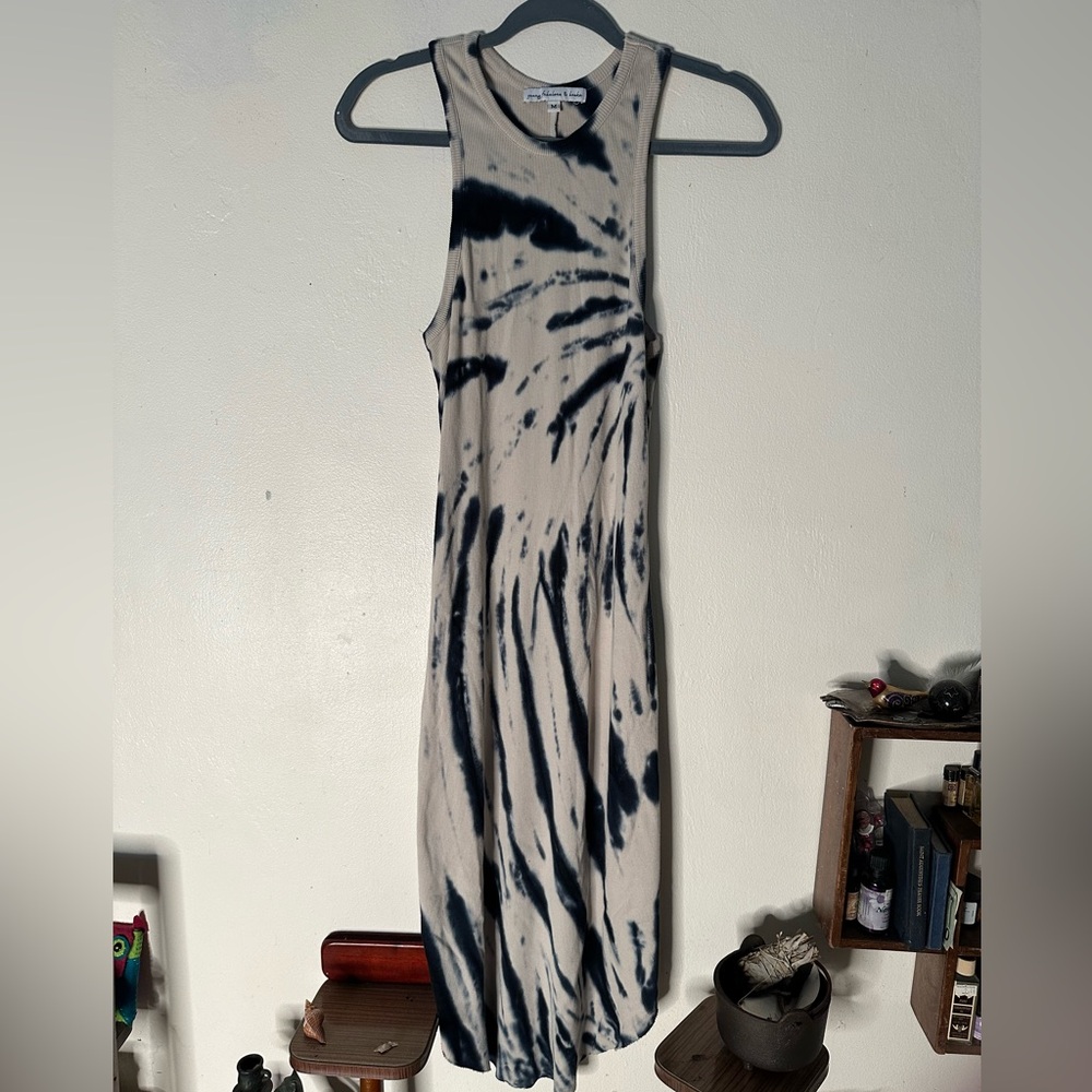 Young Fabulous & Broke Robbie Tank Midi Tie Dye Ribbed Dress Women's Medium